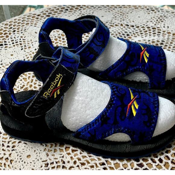 Vintage 90s Rare Reebok Mens Sz 7 M Blue/Black Sport Athletic Sandals sku 605 - Picture 5 of 12